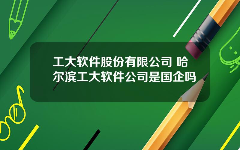 工大软件股份有限公司 哈尔滨工大软件公司是国企吗